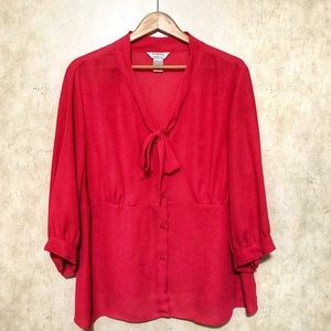 George | Dress Top with Neck Tie | Size 2X